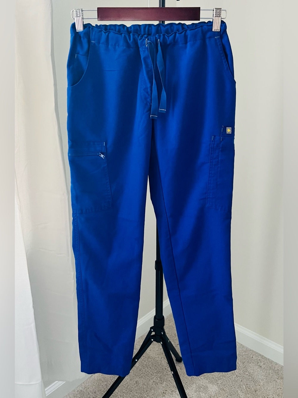 Figs Yola Cobalt Blue utility Cargo straight leg Drawstring Pants women’s XXS